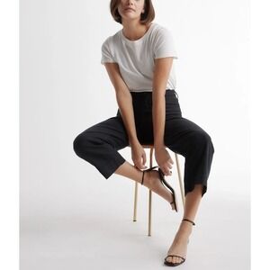 Quince 26 NWT Stretch Twill Wide-Leg Jeans Preppy Academia Minimal Washed Black